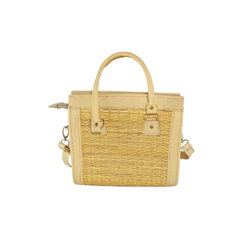 AN002 Sac à Main Artisanal Tunisien en Fibre de Smar et Cuir Véritable 01 Sac à main artisanal