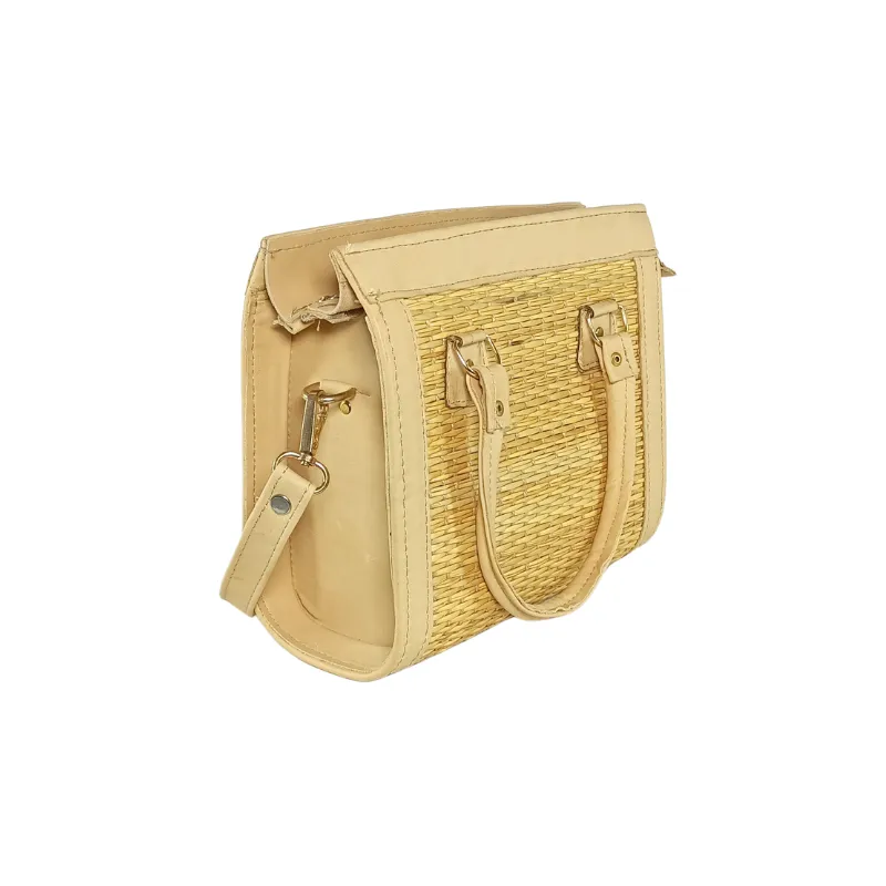 AN002 Sac à Main Artisanal Tunisien en Fibre de Smar et Cuir Véritable 07 Sac à main artisanal