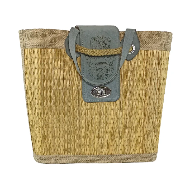 AN008 Grand Sac à Main Artisanal Tunisien en Fibre de Smar 12 Sac à Main Fait Main