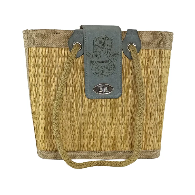 AN008 Grand Sac à Main Artisanal Tunisien en Fibre de Smar 13 Sac à Main Fait Main