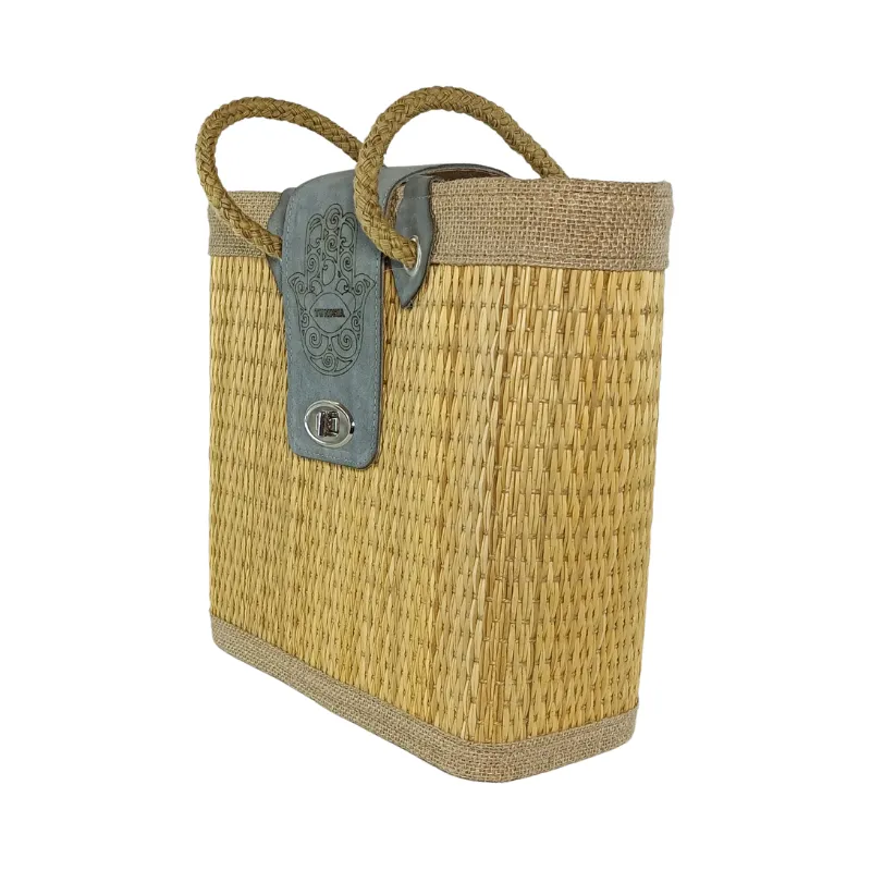 AN008 Grand Sac à Main Artisanal Tunisien en Fibre de Smar 15 Sac à Main Fait Main