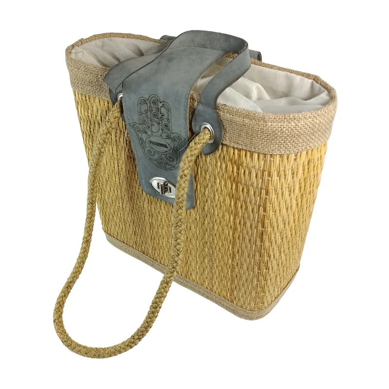 AN008 Grand Sac à Main Artisanal Tunisien en Fibre de Smar 16 Sac à Main Fait Main