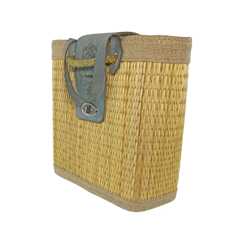 AN008 Grand Sac à Main Artisanal Tunisien en Fibre de Smar 3 Sac à Main Fait Main