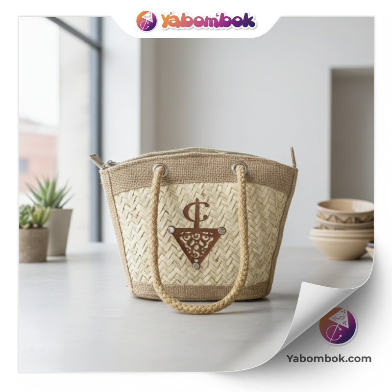 Petit-Sac-a-Main-fait-Main-Artisanal-Tunisien-en-Saaf-et-Toile-de-Jute