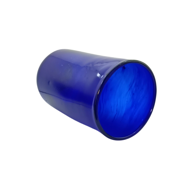 Grand Vase Cylindrique en Verre Soufflé Bleu Cobalt Artisanal Fait Main 25 cm Soliflore Vintage 2 Grand Vase Cylindrique en Verre Soufflé Bleu Cobalt Artisanal Fait Main 25 cm Soliflore Vintage