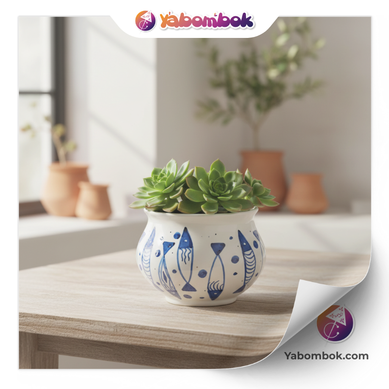 Mini Vase Soliflore Céramique Bombé ot de Fleur Trapu Design Fait Main KHC005