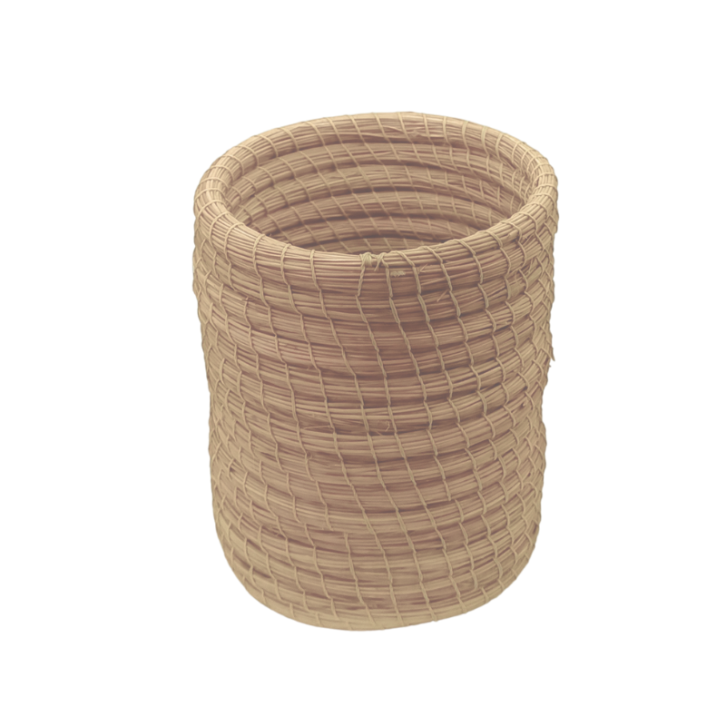 Panier Tressé Rond en Fibre de Halfa Cache-Pot Naturel Fait Main Éco-Responsable