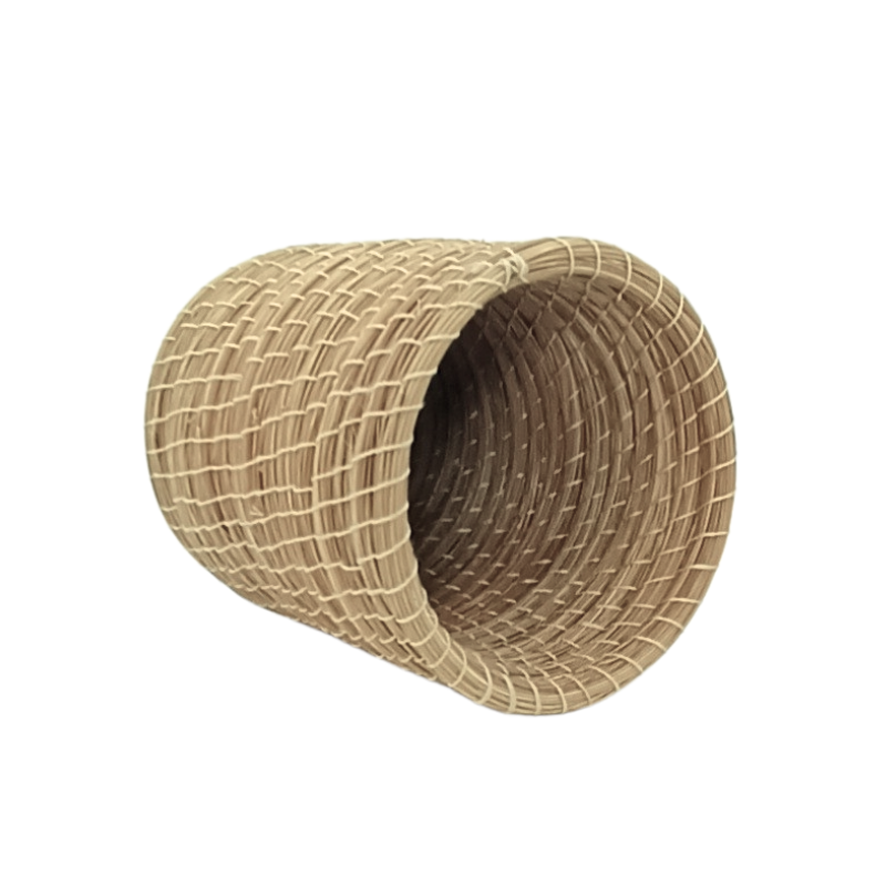 Panier Tressé Rond en Fibre de Halfa Cache-Pot Naturel Fait Main Éco-Responsable