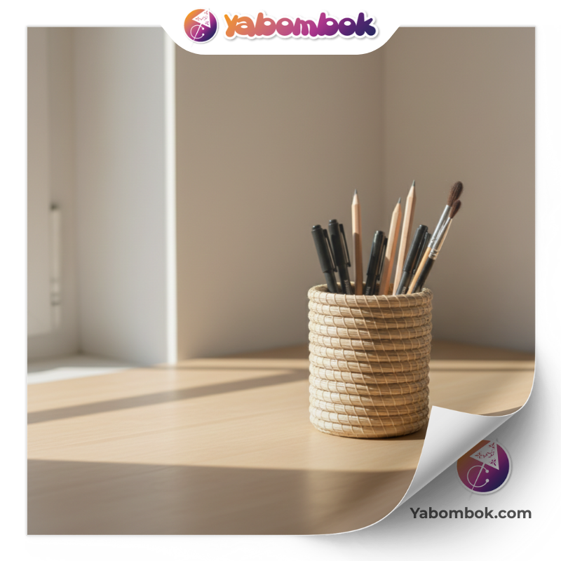 Panier Tressé Rond en Fibre de Halfa Cache-Pot Naturel Fait Main Éco-Responsable