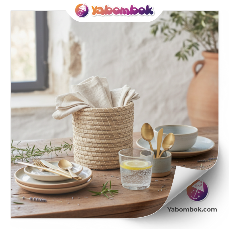 Panier Tressé Rond en Fibre de Halfa Cache-Pot Naturel Fait Main Éco-Responsable