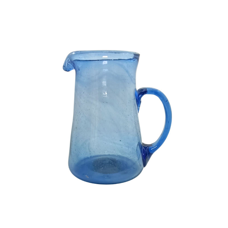 Pichet Cruche en Verre Soufflé Artisanal Carafe à Eau Limonade 21 cm Bleu Clair Bullé 1 Pichet Cruche en Verre Soufflé Artisanal Carafe à Eau Limonade 21 cm Bleu Clair Bullé