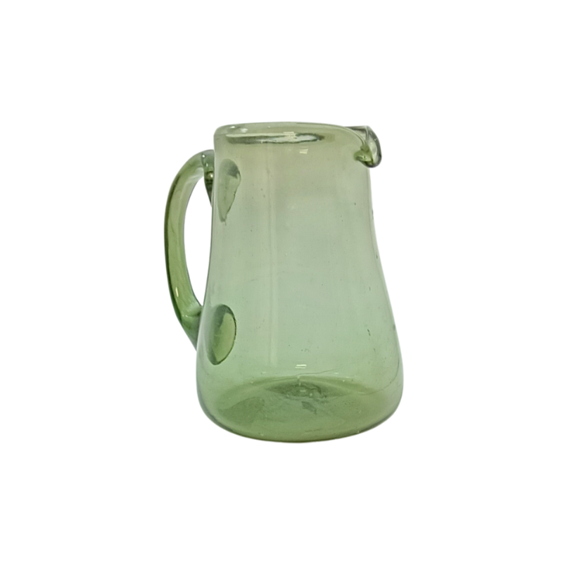 Pichet Cruche en Verre Soufflé Artisanale Carafe à Crème Lait ou Sirop Fait Main Vert Pâle 2 Pichet Cruche en Verre Soufflé Artisanale Carafe à Crème Lait ou Sirop Fait Main Vert Pâle