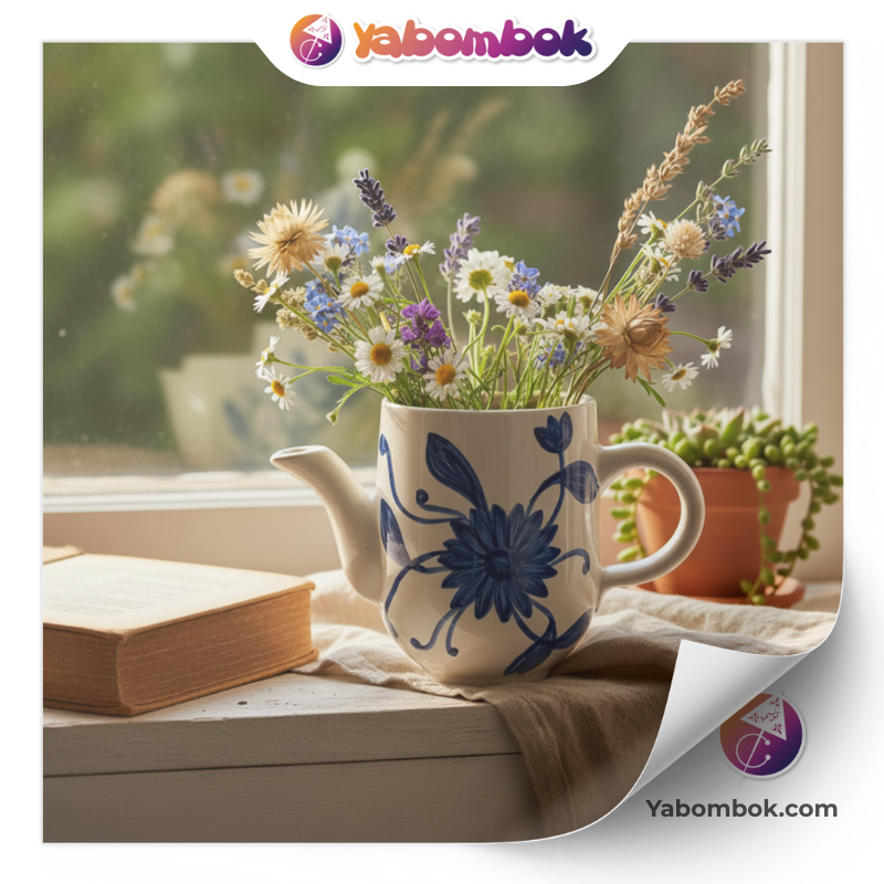 Théière Artisanale en Céramique blanche Émaillée Bouilloire Fait Main KHC022