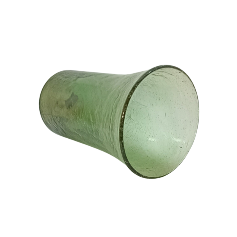 Vase Soliflore en Verre Soufflé Artisanal Vase Vert Craquelé Bullé Texturé