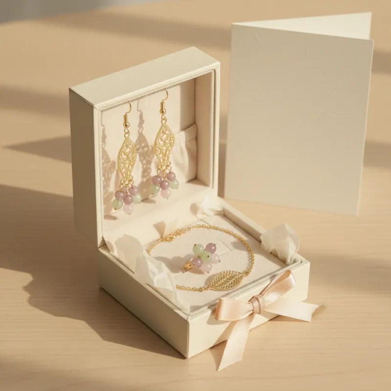 Set de bijoux doré avec perles pastel OM001 2 Set de bijoux doré avec perles pastel OM001